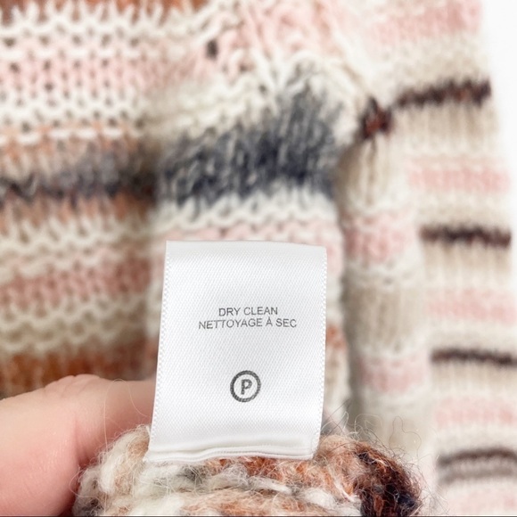 A.L.C. Selena Striped Turtleneck Sweater Wool Alpaca Knit XS Cream Casual Soft - Picture 6 of 6